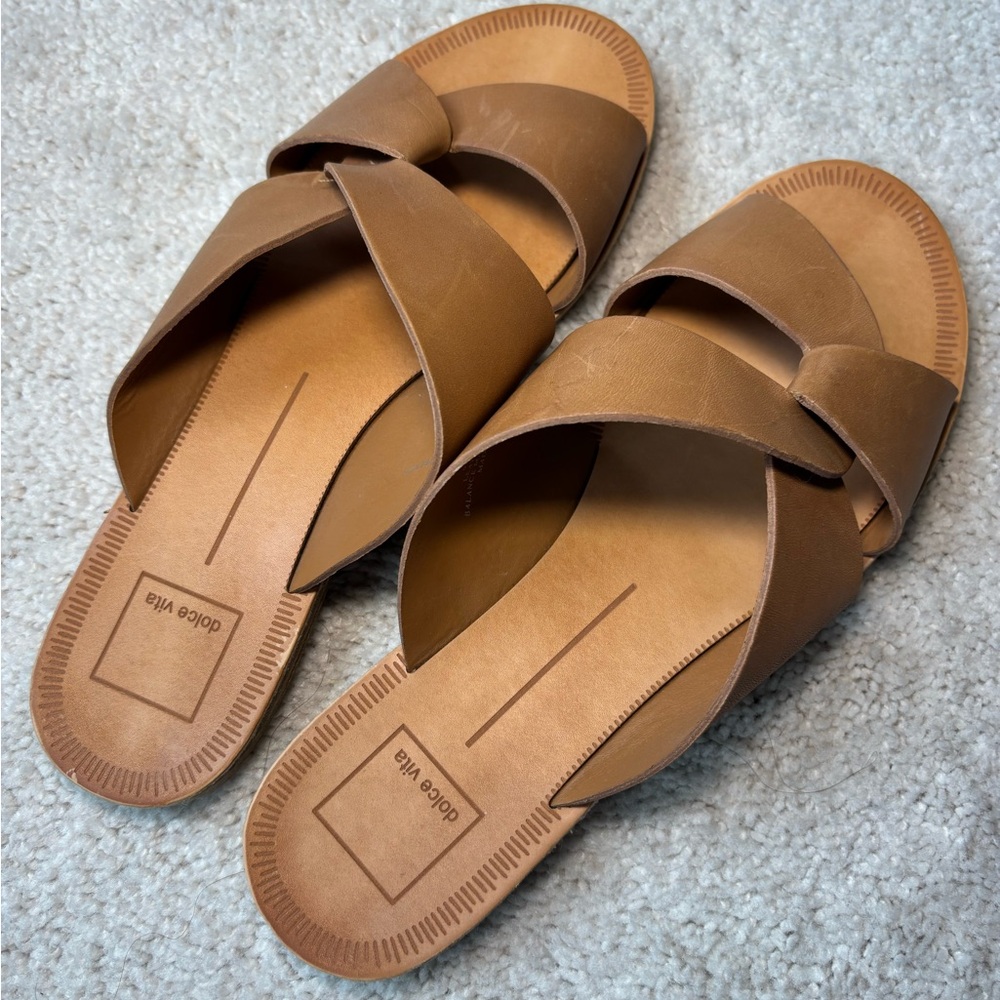 Dolce Vita Women's Tan Leather Sandals - Picture 4 of 7